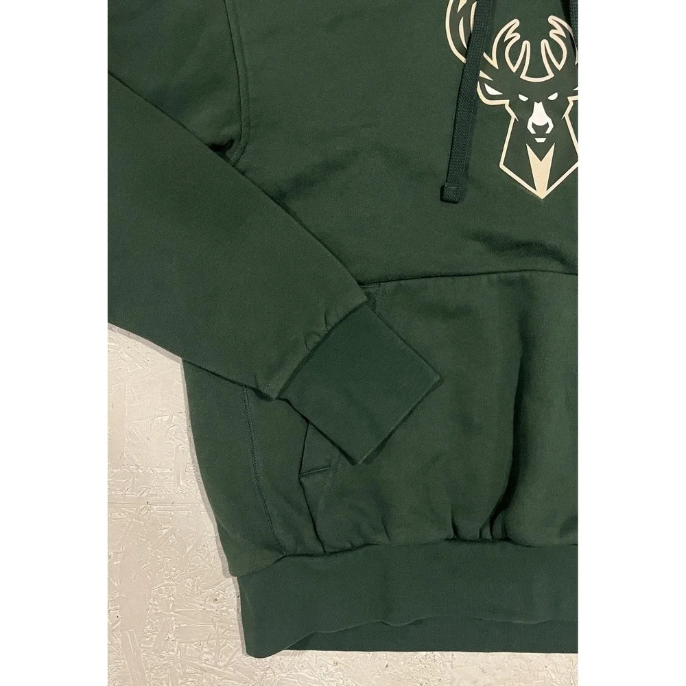 Nike Milwaukee Bucks Fleece Pullover Loose Fit Men's S Green Hoodie DN8636-323‎